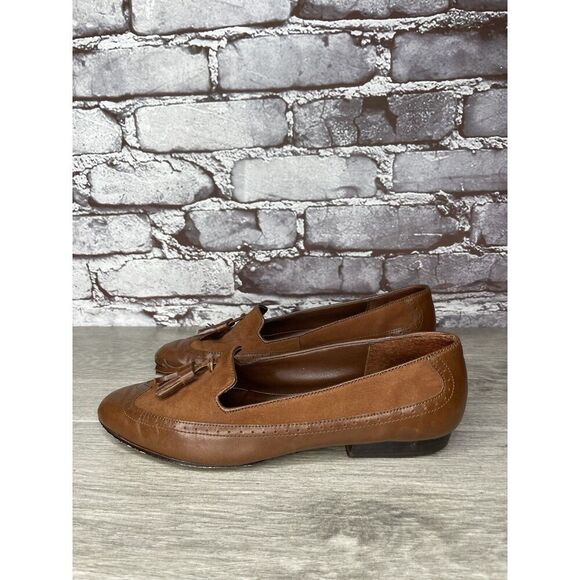 Cappagallo Brown Leather Wingtip Tassel Loafer Shoes Women Sz 6M US - Picture 12 of 16